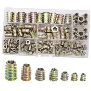 130PCS Threaded Insert for Wood Threaded Furniture Insert Nuts Screw-in Wood