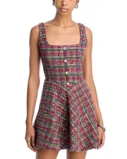 Aqua Sequin Tweed Mini Dress - Exclusive