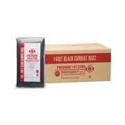 140L Premium Black Garbage Bags Bin Liners LDPE Recycled Material, Ctn of 200