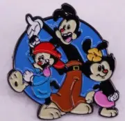 Animaniacs ENAMEL PIN - the Warner Sibling's Yakko, Wakko & Dot Blue Background