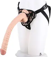 HGDTYRI Strap On Dildo 41cm Extra Long Silicone Strap-On Penis Removable Dildos with Strong Suction Cup 3 O-Rings Anal Dildo Sex Toys for Women Couples(C Flesh)