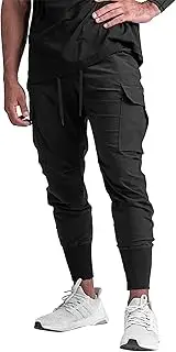 [BOOMLEMON] Mens Slim Cargo Jogger Pants Lightweight Workout Track Pants Athletic Gym Running Sweatpants with Pockets