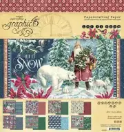 Graphic 45 Let it snow 12 x12 paper collection kit stickers scrapbook