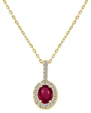 Sabrina Designs 14K 0.55 ct. tw. Diamond & Ruby Oval Pendant