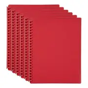 6PK Marbig 20-Pocket A4 Refillable Document/File Holder Display Book - Red