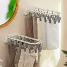 Sock Rack Wall-mounted Hang Clothes Windproof Hanger Drying Clip No Drilling