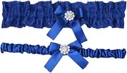 [LIFKOME] Women's Lace Set Elastic Bridal Leg Ring for Bachelorette Party Blue Butterfly Bow Ring Wedding Bridal Lace