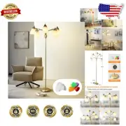 Adjustable Gooseneck 5-Light Floor Lamp with Child-Safe Design in Gold Finish
