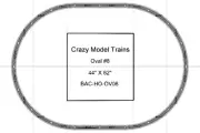 Bachmann E-Z Track HO Scale Oval #08 Basic Train Track Set - 44" X 62"