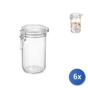 6x Bormioli Rocco Fido Vases Glass Cylindrical, Cork Airtight