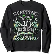 [X.Style] Womens Chapter 40 Fabulous Since 1983 40th Birthday Queen Sweatshirt ds2045 Sweater (2XL) Black
