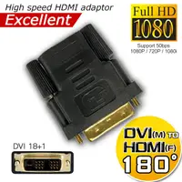 在飛比找PChome24h購物優惠-超穩定DVI(公)對HDMI(母)極速轉接頭