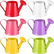 6Pcs Kids Watering Can Toy - Mini Iron Flower Watering Kettle for Garden, Home D