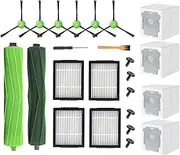 15 Pack Accessories Compatible with iRobot Roomba Combo 10 Max, Combo j9+,Combo j7+/Plus Robot Vacuum Cleaner, 1 Rubber Brush 4 Filters 6 Side Brushes 4 Dust Bags