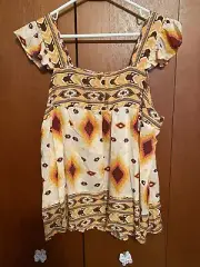 NEW Cato J/M Sportswear XL Multicolor Sleeveless With Cap Ruffle 2 Button Back