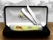 Case xx Mini Trapper Knife Etched Logo Yellow Delrin 1/500 Pocket