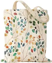 [Miss Adola] Aesthetic Canvas Tote Bag for Women Sturdy Cloth Cotton Totes Bag with Pattern for Shopping, Grocery, Gym