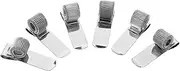 DECORNIJIA 6pcs Portable Single Hole Pen Holder Metal Clip for Notebook Multifunctional Office