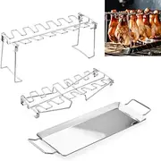 YIGECHENXIN Skewer Stand, 340 Stainless Steel Air Fryer Skewer Rack Durable and High Temperature Resistant for Cooking Kebabs Skewers