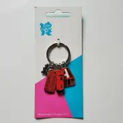 Official London 2012 Olympics Keychain Ring Paralympic Enamel Bus Phone Booth +