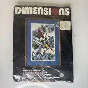 Dimensions Longstitch Needlepoint Birds Gathering 2236 Vintage 1983 Made in USA