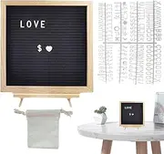 Message Board - Wood Frame Felt Letterboard - Decorative Changeable Letter Board for Classroom Nursery Hospital Restaurant Cafe Message Display