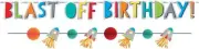 Blast Off Outer Space Rocket Kids Birthday Party Decoration Banner Kit