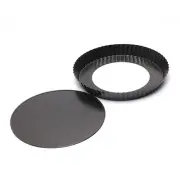 Black 9 inch Flan Fluted Tin Tart Pie Pan with High Temperature Resistance