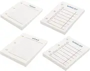 TEHAUX 4 Pack of Planner Papers Core 3 Hole 2 Hole Refill Papers for Notebook Smooth Writing Surface
