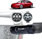 X-CAR Tesla Model 3 Highland EV Charger Connector Type 1 to Type 2 Adapter SAE J-1772 to IEC62196 32A 250V AC IP54