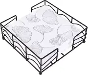 Flat Napkin Holder, Modern Black Metal Napkin Holder for Kitchen & Dinner Table,
