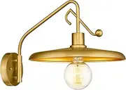 EMLIVIAR Farmhouse Exterior Light Fixture, 11.6 Inch Porch Light with Gold Finish, Gooseneck Indoor Outdoor Wall Sconce, AUY11-1W BG
