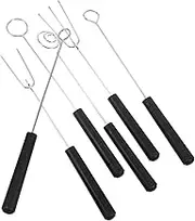 BIUDECO 6pcs Stainless Steel Fondue Forks Chocolate Dipping Baking Tools Multipurpose Kitchen Utensils for Hot Pot Cheese Fruit and Dessert Making