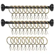 30 Pcs Metal Curtain Drapery Rings with Hooks, 38 mm Internal Diameter, Bronze