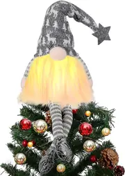 Christmas Tree Topper With Lights,gnome Tree Topper Lighted Christmas Tree Topper 35cm Christmas Tree Decorations