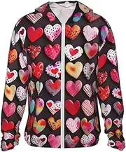 [JHLMN] UPF 50+ Sun Protection Hoodie Jacket Full Zip Long Sleeve Sun Shirt Heart Shapes Fishing Shirt