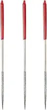 3X Lapidary Round Rat Tail Diamond Files 3mm x 140mm Silver Tone Red