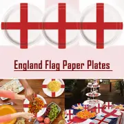 England Paper Plates St George Cross Label Flag Euro 2024 Football World Cup