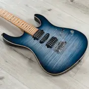 Suhr Modern Plus HSH Guitar, Roasted Maple, Faded Trans Whale Blue Burst