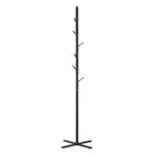 New Hat Stand and Coat Rack Metal Hatstand 6 x Fold Away Hanging Hooks Black