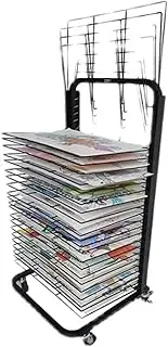 Art Drying Rack Paint Drying Rack Art 20 Shelves Metal Art Work Storage Display Rack Art Drying Rack with Wheels,Mobile Art Drying Rack for Home or Classroom Black