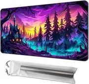 Playmat for TCG, with Free Storage Bags, Game Mat 24 x 14 inches, MTG and Board Game Mat for Cards, Ideal for Card Game Enthusiasts, Witchs Village