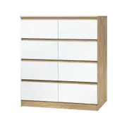 Oikiture 8 Chest Of Drawers Storage Cabinet Natural