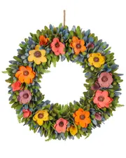 National Tree Company 18In Spring Floral Wreath With Fern