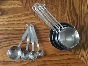 New Star Food Service 8 Piece Measuring Cups and Spoons Set Stainless Steel