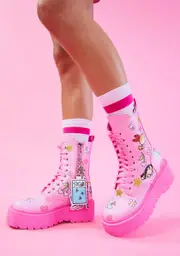 [Dolls Kill x The Powerpuff Girls] Always Sugar & Spice Combat Boots