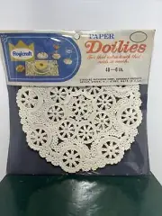 Vintage Roylcraft White Paper Lace Doilies 40 Count 6" Unopened Package