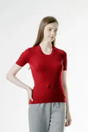 Merinosnug Superfine Merino Scoop Neck Basic Tee, Rhubarb / XS