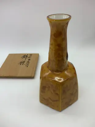 九谷燒花瓶擺件巨匠淺藏五十吉手繪鶴頸六方瓶