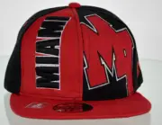 NEW! FLAT BILL SNAPBACK BALL US MIAMI FLORIDA CAP HAT RED BLACK
